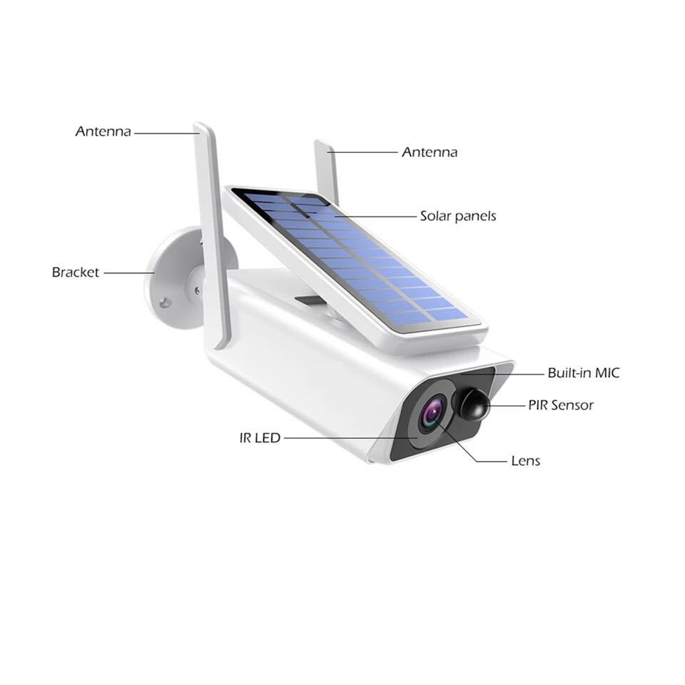 Caméra a batterie solaire rechargeable sans fil Wifi extérieur