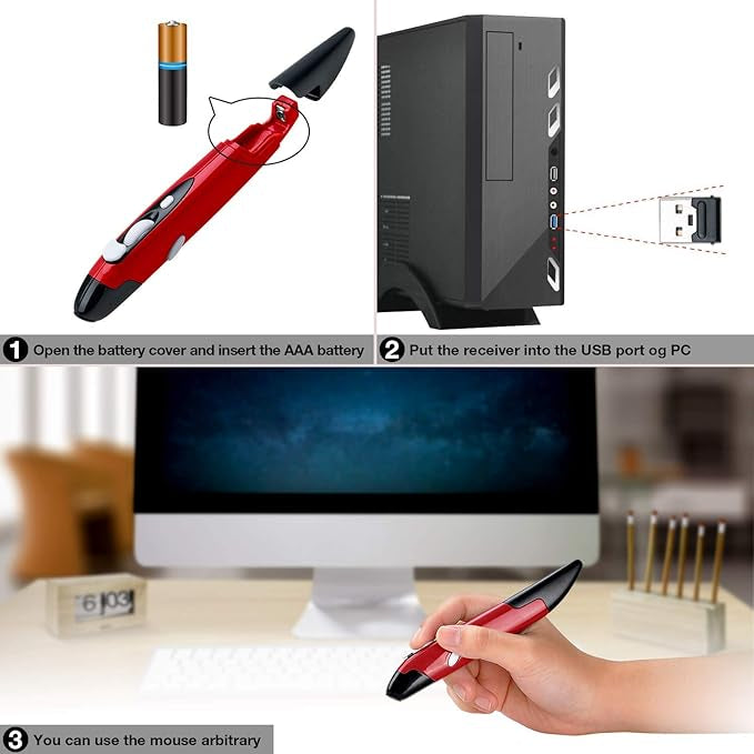 Souris de Poche Optique sans Fil Portable sans Fil 2,4 GHz USB