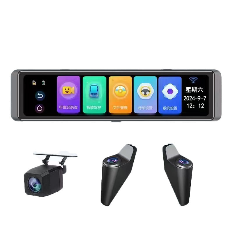 Rétroviseur "Omni-Vision 4K" – Écran 12" Tactile, Caméra 360° & Alerte d'Angle Mort (BSD)
La vision panoramique ultime pour une conduite sans compromis