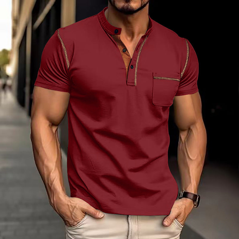 Polo Henley "Urban-Tech" – Tricot Respirant, Séchage Rapide & Détails Contrastés