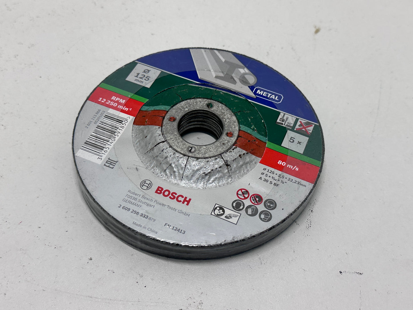 Bosch Accessories BOSCH 2609256333-5 disques de coupe en métal 125 x 2,5 mm, Acodado, Multicolore, 125 mm