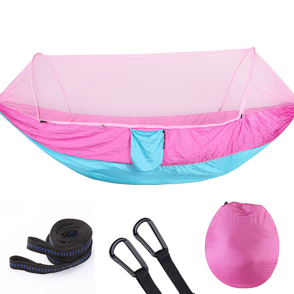 Hamac "Wild-Safe" – Ouverture Automatique & Moustiquaire Intégrée Haute Densité