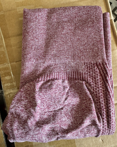 Pantalon de yoga sans couture à taille haute pour femmes Couleur unie à pois Rayé Imprimé