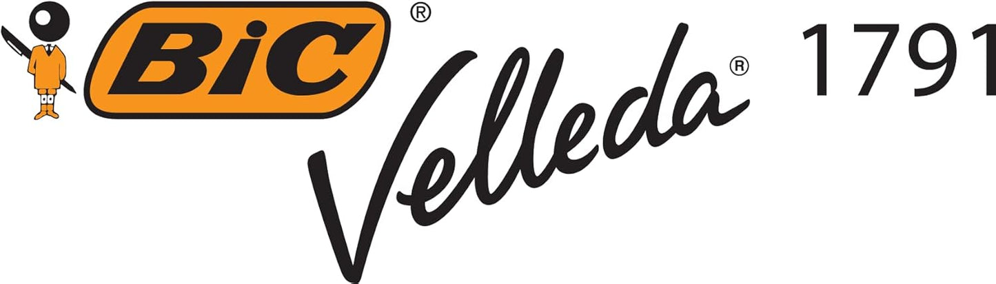 BIC Velleda 1791 Feutres pour Tableau Blanc Effaçables à Sec Pointe Large Biseautée - Noir, Boîte de 12