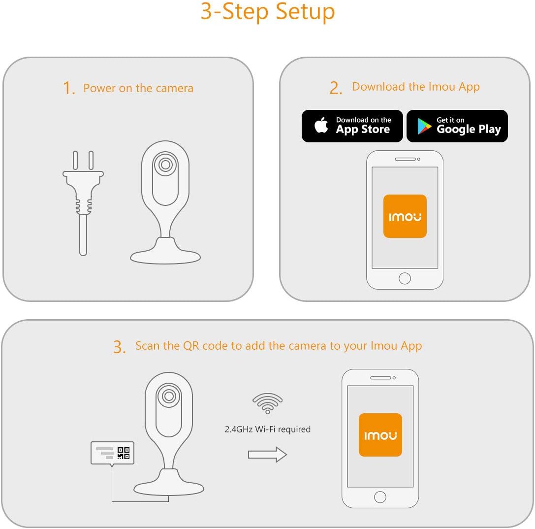Imou Caméra IP sans Fil, 1080P WiFi Caméra Sécurité, Caméra Surveillance WiFi avec Détection de Mouvement, Audio Bidirectionnel et Vision Nocturne