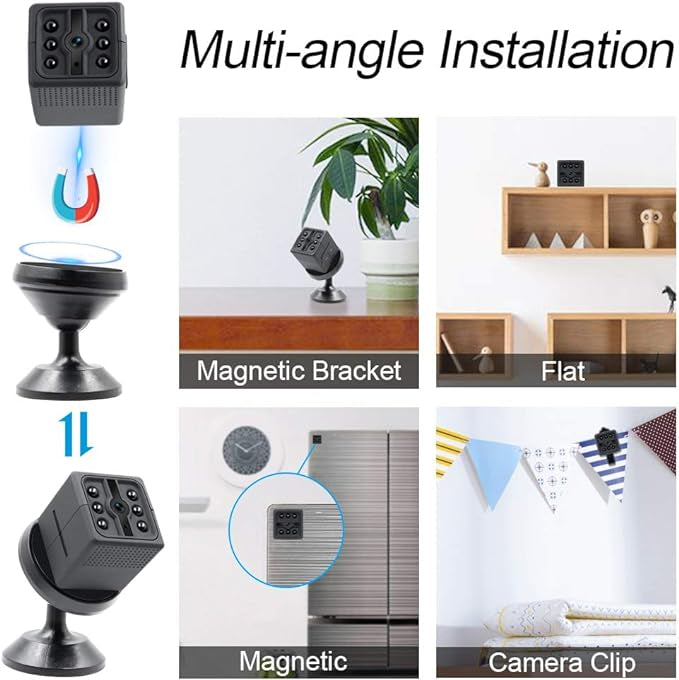 Mini Caméra 1080P Portable Caméra de Surveillance avec Vision Nocturne et Détection de Mouvement