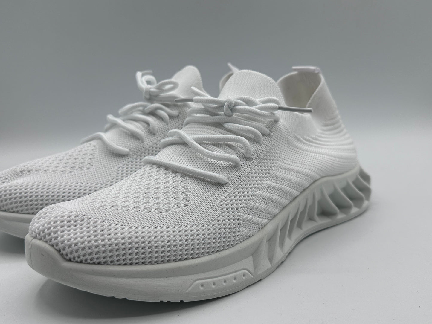 Semelles intérieures en dentelle pour homme - Maille souple - Couleur tendance - Chaussures de sport décontractées respirantes et solides - Pour la course à pied, blanc, 40