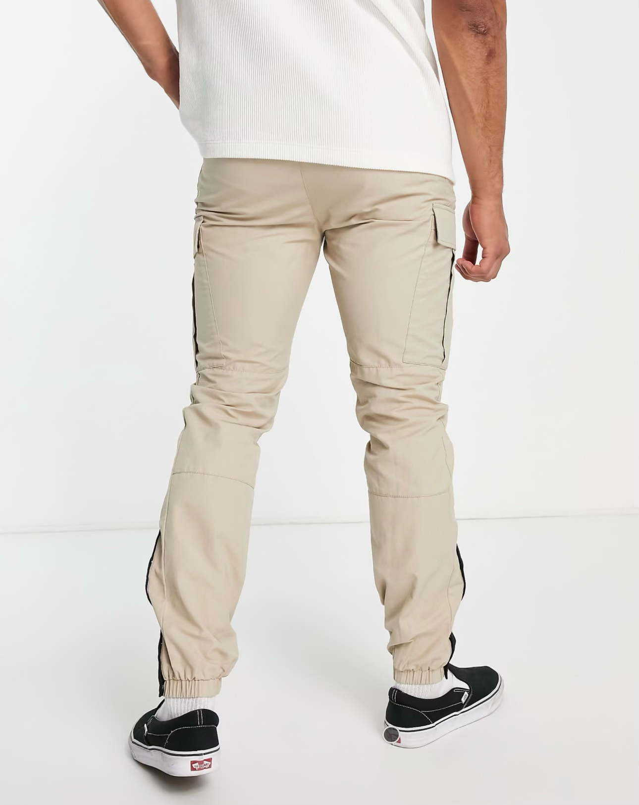 Topman - Pantalon cargo skinny effet coupé cousu - Taupe