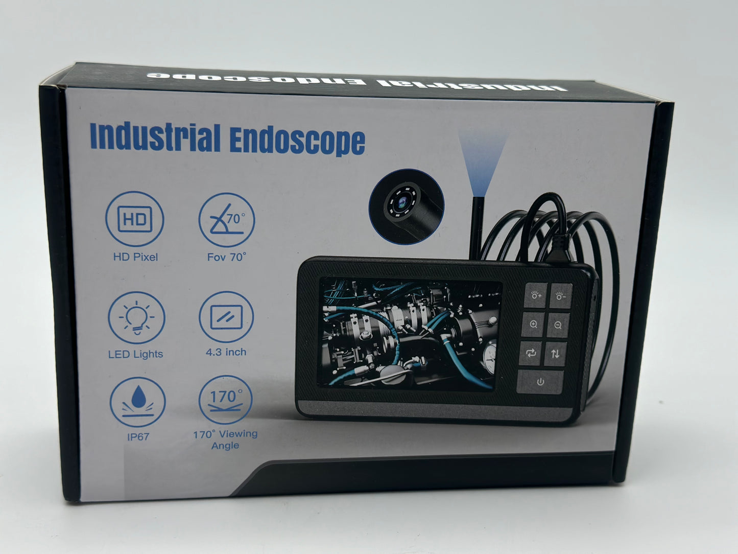 Endoscope Industriel HD IPS de 4,3" avec égout étanche IP67 Portable avec 8 Lumières LED longueur 5m