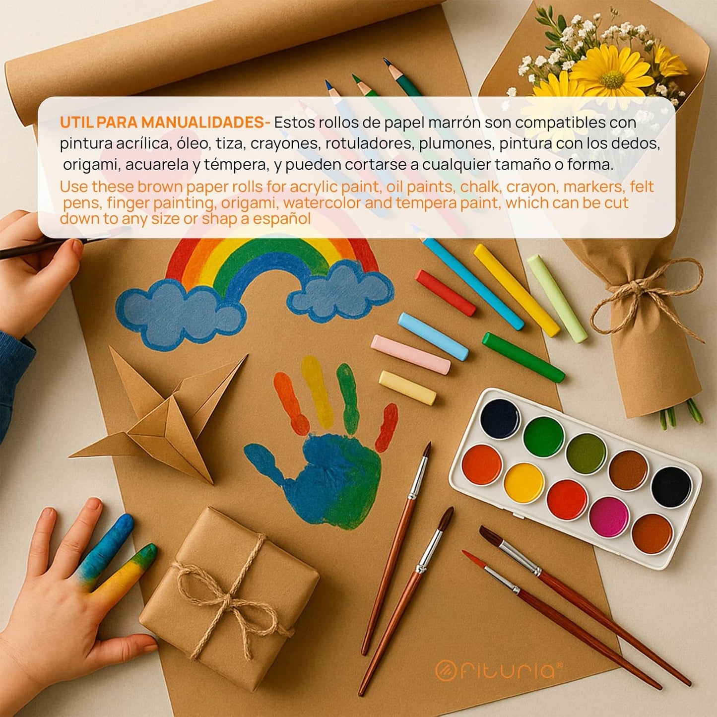 Papier Kraft Brun 70 g/m² – 0,90×10 m – Lot de 3 Rouleaux – Emballage, DIY & Décoration – Résistant déchirure – Compatible Acrylique & Huile