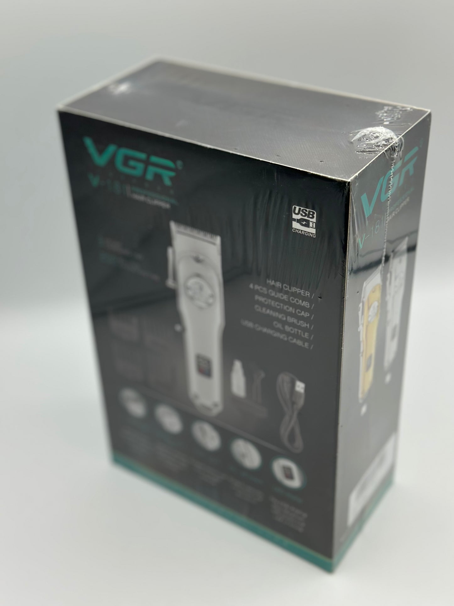 Tondeuse à cheveux professionnelle pour homme, câble USB/sans fil, rechargeable avec écran LED (doré)