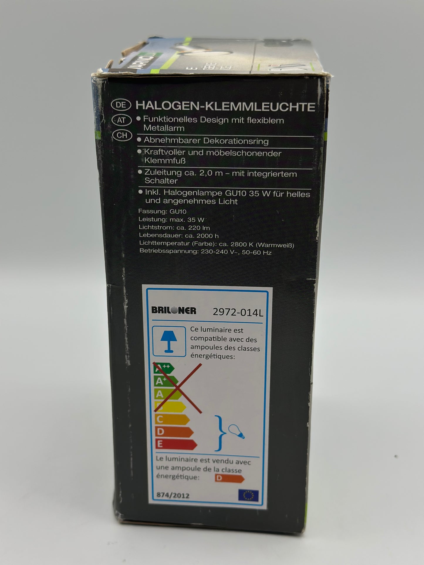 Lampe halogène à pince oriantable