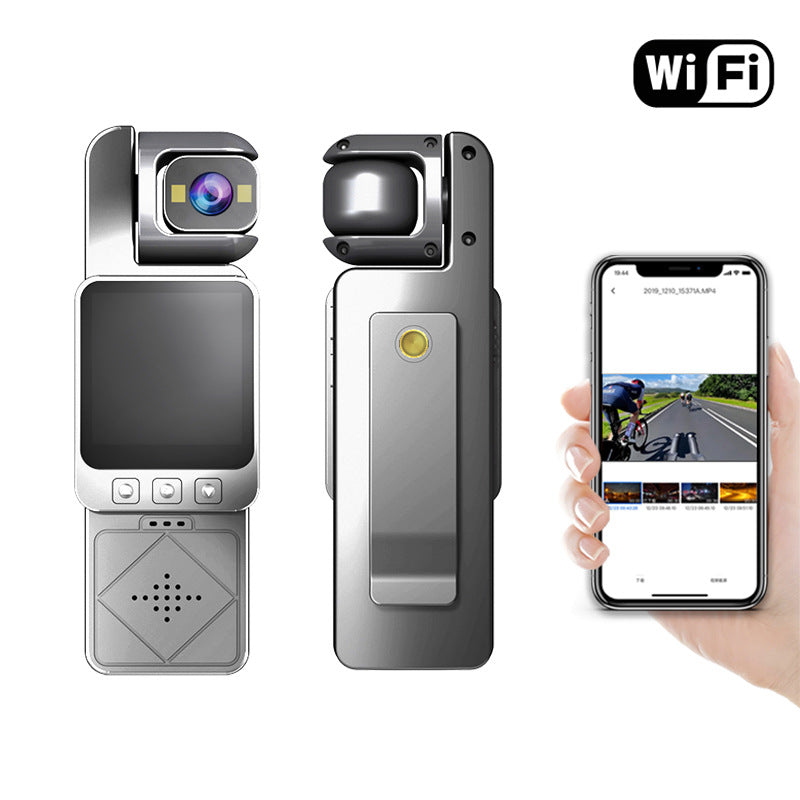 Caméra "Action-Clip HD" – Objectif Rotatif 180°, Enregistrement Vidéo & Audio, Vision Nocturne