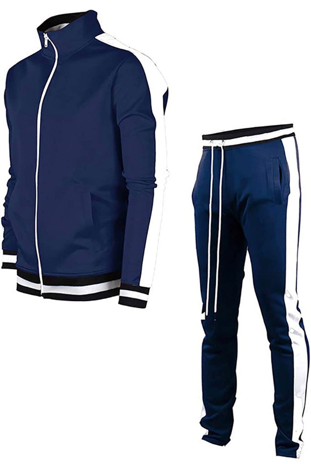 Survêtement en Polyester pour Hommes avec Corde de Serrage et Veste Zippée Neuve
