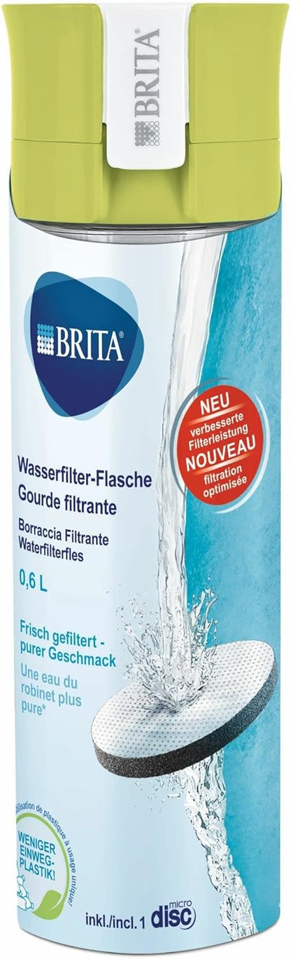 BRITA Fill&Go Bouteille Filtrante Plastique Vert 7,2 x 7,8 x 24,5 cm