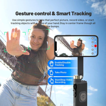 Stabilisateur 3 axe 3en1 smartphone, caméra sport, compatible MagSafe, powerbank iPhone, androïde