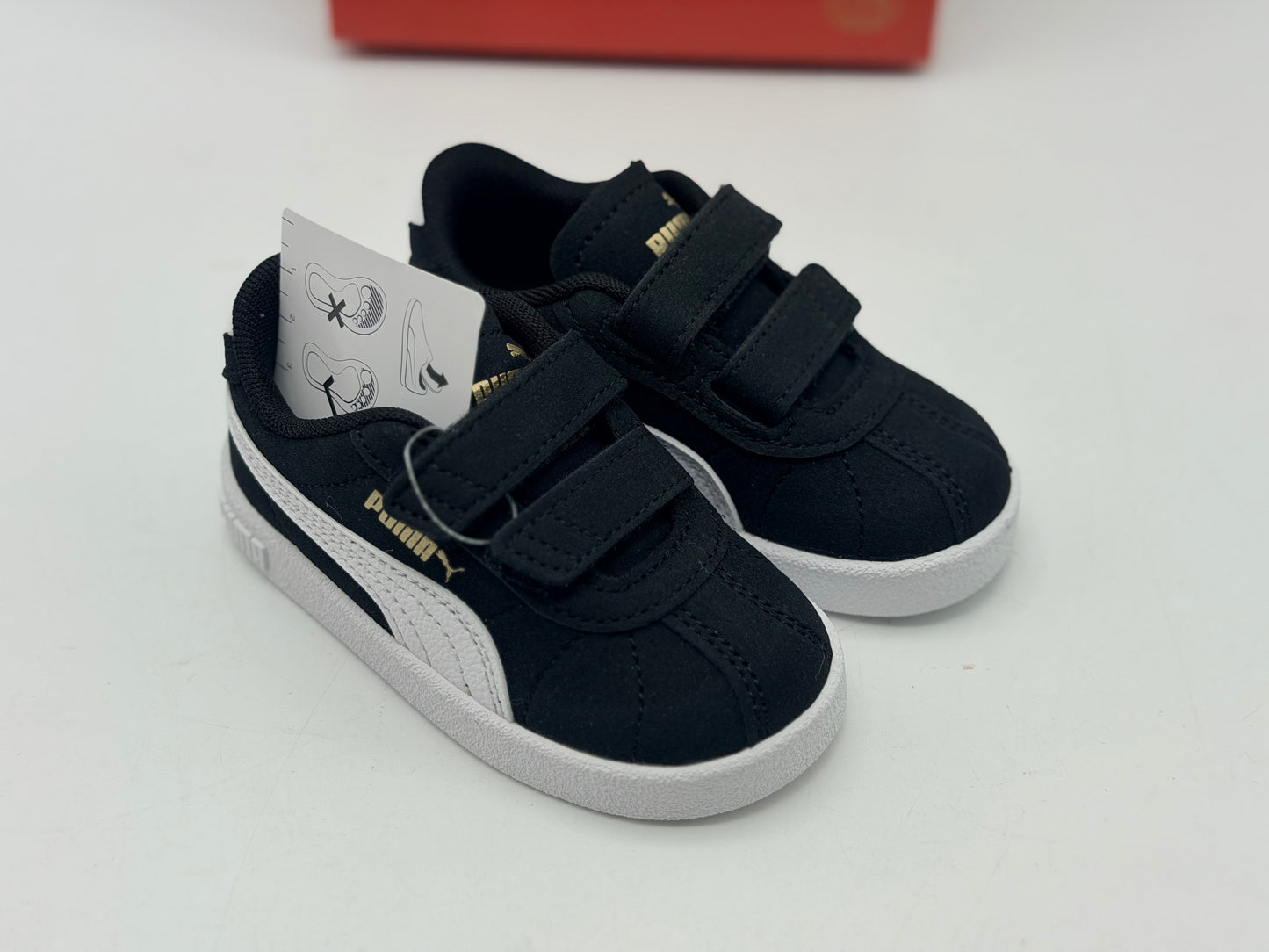 PUMA Mixte bébé Club II V INF Sneaker, Black White Gold, 21 EU