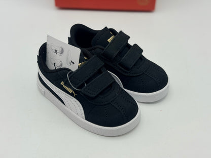 PUMA Mixte bébé Club II V INF Sneaker, Black White Gold, 21 EU