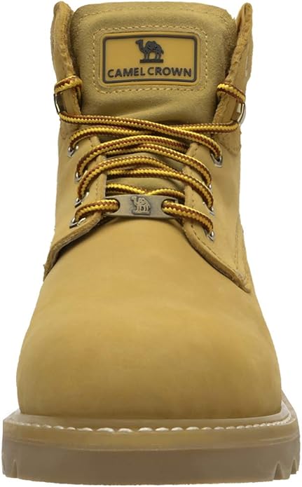 CAMEL CROWN Bottes à lacets Bottes de combat pour hommes Bottes de travail Bottes pour hommes Chaussures de travail en cuir Bottes de travail classiques à tige courte pour extérieur Bottes de loisirs antidérapantes