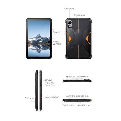 Tablette androïde 13, écran 10,4’’, 8go RAM, 256go ROM, ultra resistante, double SIM 4G, anti-choc neuve