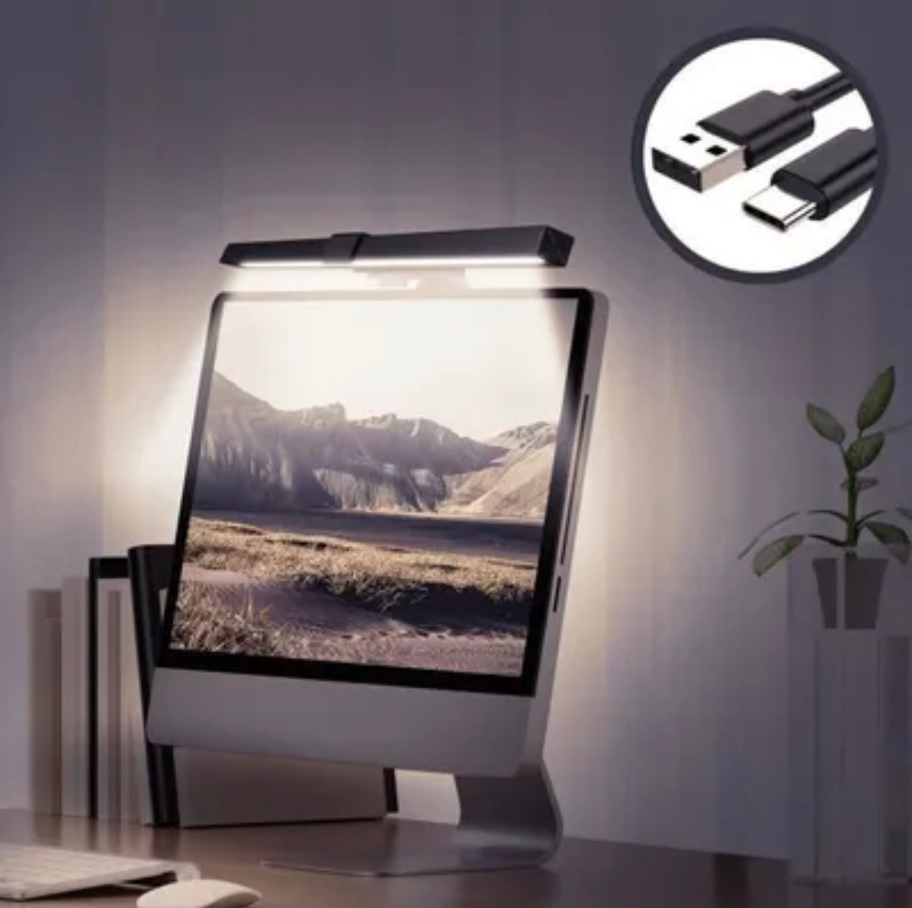 Lampe de Écran Ordinateur, 3 Températures de Couleur 5 Luminosité, Éclairage Intelligent neuf