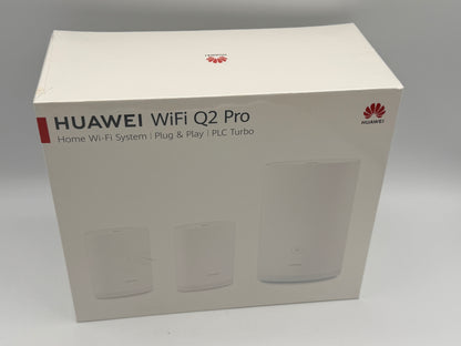 HUAWEI Wi-Fi Q2 Pro (1 Base + 2 Satellites) Système Hybride Maillé 5GHz et CPL Un Réseau Unique Plug & Play Faible Latence Gigabit Powerline Ports GE Optimisation Wi-Fi 5GHz