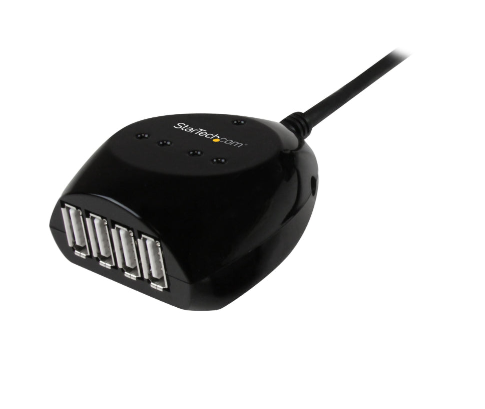 Câble USB, Fiche mâle vers hub 4 ports, 15 m, 49 ft, Noir. USB2EXT4P15M