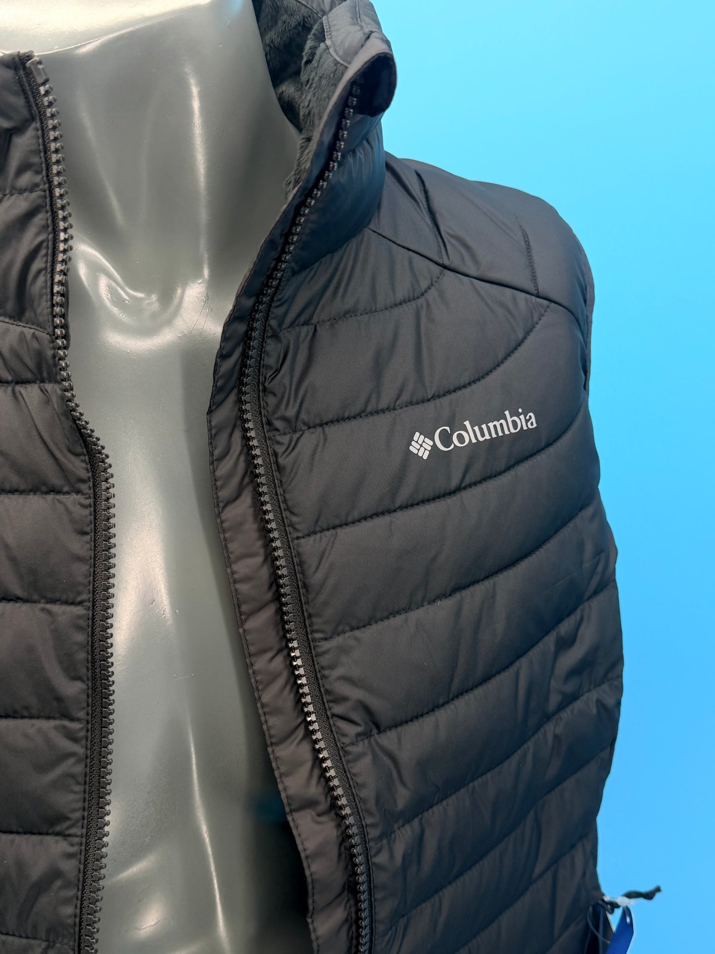 Columbia White Out Puffer Omni Heat Veste isolante à fermeture Éclair pour femme
