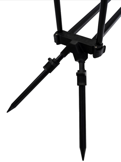 Kit de base Rod Pod et détecteurs de morsure avec tout ce dont vous avez besoin pour vous lancer dans la pêche à la carpe, comprend un pod de canne avec trois barres de canne, Noir