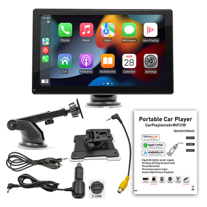 Écran multimédia 9 pouces Portable Carplay Contrôle central Grand écran Navigation du véhicule WiFi Accès Internet Voiture Bluetooth Radio