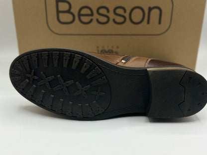 ELONG Bottine Homme Cuir Noir Marron