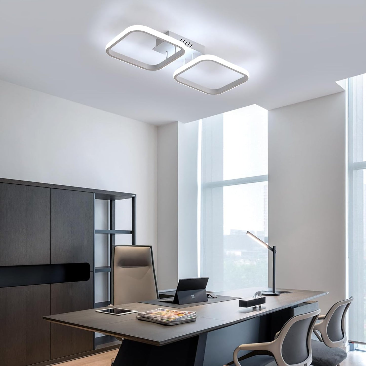 Plafonnier LED 50CM, Luminaire Plafonnier Chambre Moderne, Lampe Plafond 32W 2350LM pour Couloir Cuisine Salon, Éclairage Intérieur Blanc Froid 6500K [Classe énergétique G]