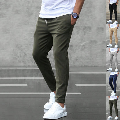 Pantalon "Urban-Slim" – Coupe Crayon Ajustée & Taille à Cordon