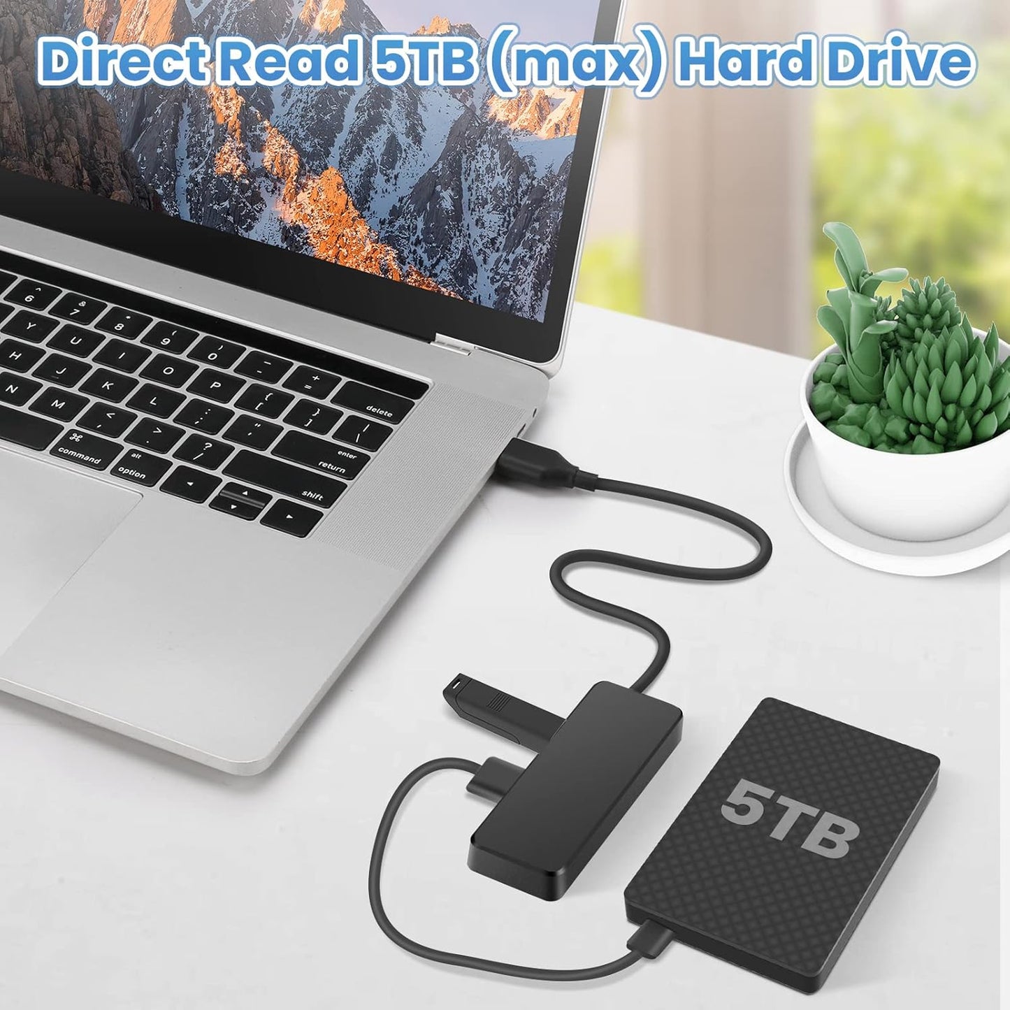 Hub USB 3.0 Multi USB 4 Ports 3.0 5Gbps Adaptateur Portable Multi Data Hub avec Câble de 30mm Compatible pour Macbook/Mac Pro/Mini/iMac/Surface Pro/XPS/Notebook PC, Plug-et-Play