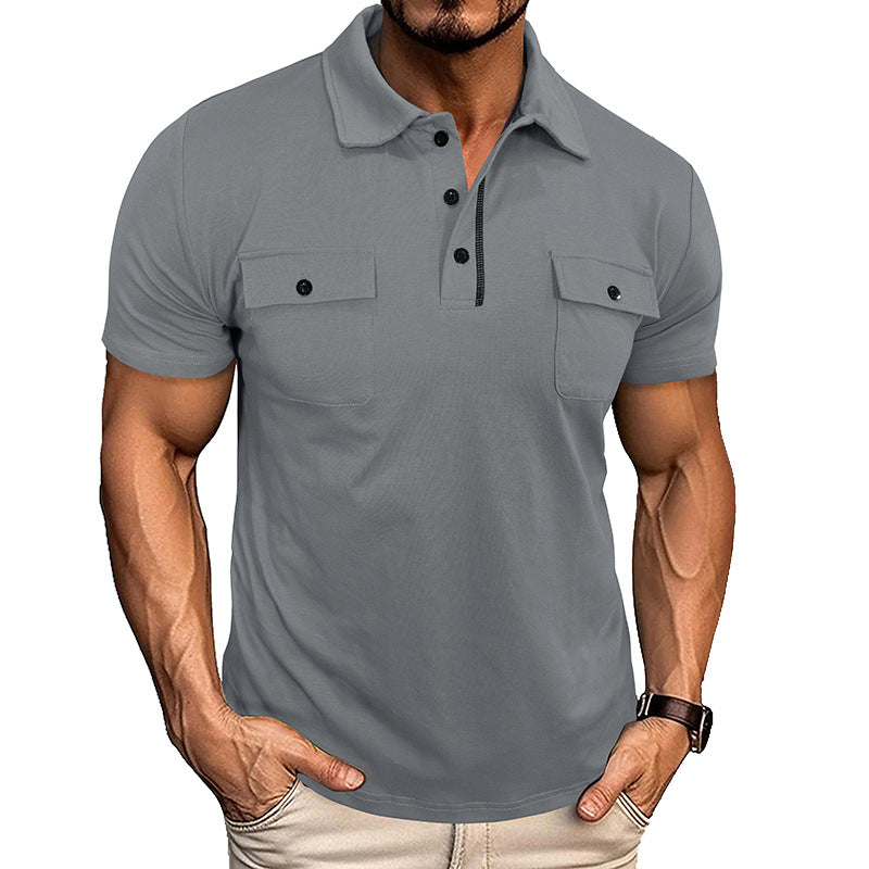 Polo "Tactical-Summer" – Coupe Ajustée, Doubles Poches Poitrine & Style Outdoor