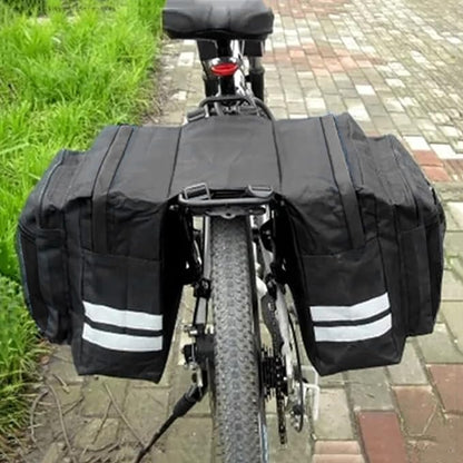 Sacoche de selle de vélo, double porte-bagages avec crochet réglable, poignée réfléchissante