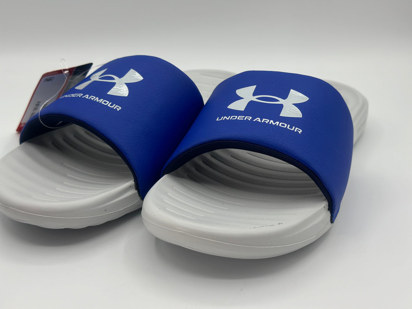 Claquettes Homme - UNDER ARMOUR - Gris chiné/bleu royal - Lanière fixe avec mousse