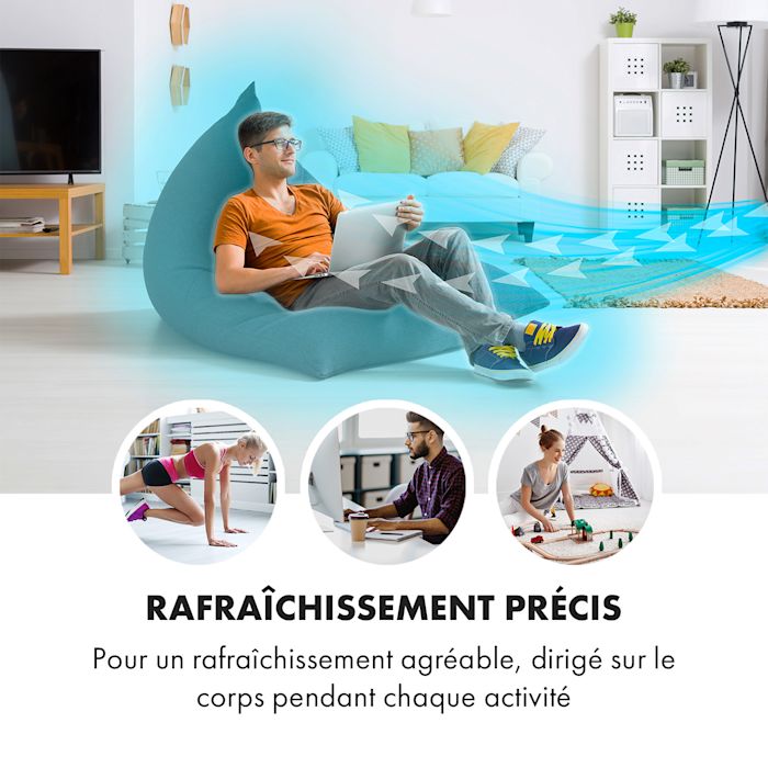 KLARSTEIN Summer Vibe - Ventilateur sur Pied, Jusqu'à 2040m³-h, 16" (41cm), 55W de puissance, 5 pales, Oscillation Horizontale à100