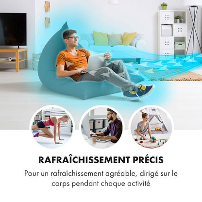 KLARSTEIN Summer Vibe - Ventilateur sur Pied, Jusqu'à 2040m³-h, 16" (41cm), 55W de puissance, 5 pales, Oscillation Horizontale à100