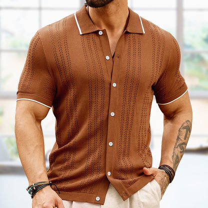 Polo à manches courtes Bouton d'été Relas Top Mode Business Vêtements pour hommes