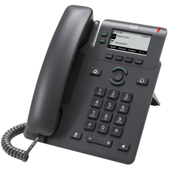 Cisco 6821 Open SIP
Téléphone IP SIP Cisco 2 lignes, 2 ports Ethernet, compatible PoE et écran noir et blanc intégré