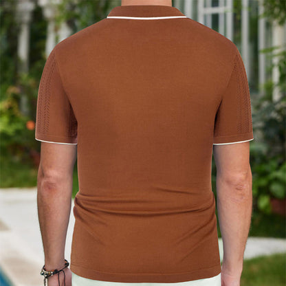 Polo à manches courtes Bouton d'été Relas Top Mode Business Vêtements pour hommes