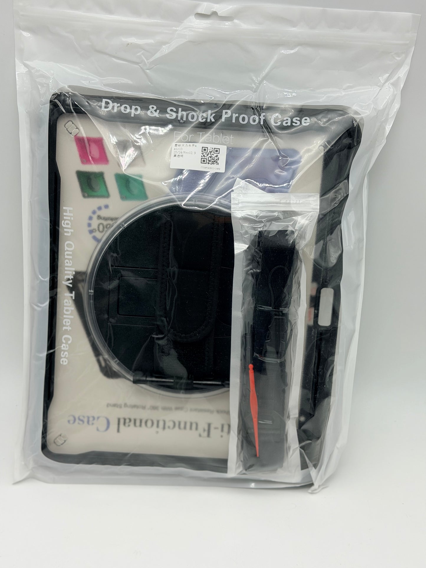 Étui pour tablette, housse de tablette anti-collision, housse de tablette anti-collision, empêche les chutes avec bandoulière pour iPad Pro12 pouces  (noir)