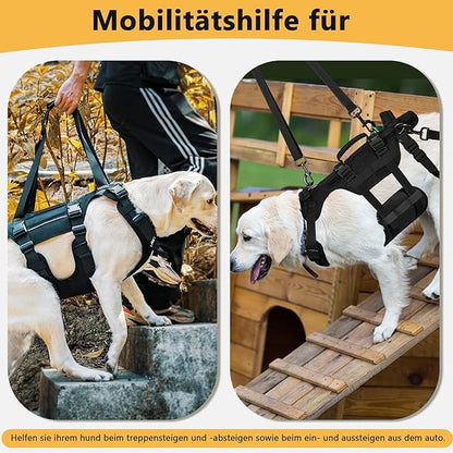 Harnais réglable pour chien de taille moyenne - Harnais de sécurité respirant avec poignées - Harnais de sécurité amovible - Trois tailles - Harnais de panique pour chien (S)
