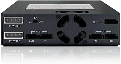 ICY DOCK Backplane Cage, Rack Mobile, boîtier de Rack Robuste métallique Hot Swap pour 2 x SSD Or HDD 2.5" SATA/SAS & Plateau Slim Odd/Graveur DVD pour Baie de 5.25" - Tough Armor MB994IPO-3SB