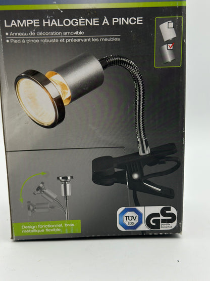 Lampe halogène à pince oriantable