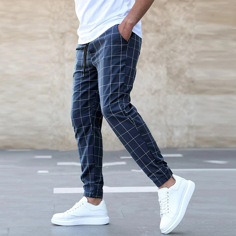 Pantalon "Heritage" à Carreaux – Coupe Slim & Stretch Confort
