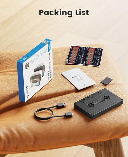 Boîtier Disque Dur 2,5'' USB3.0 vers SATA, Tape-Retro Boîtier pour Disque Dur Externe pour Disque Dur SSD de 7/9,5 mm, Supporte UASP et Une Capacité Jusqu'à 6TB, Noir(2580U3-V1-BK)