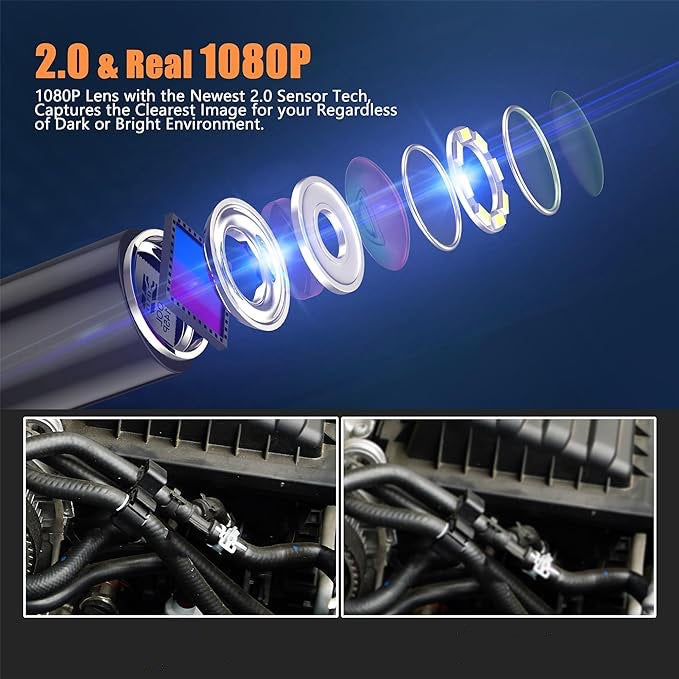 Endoscope Industriel HD IPS de 4,3" avec égout étanche IP67 Portable avec 8 Lumières LED longueur 5m