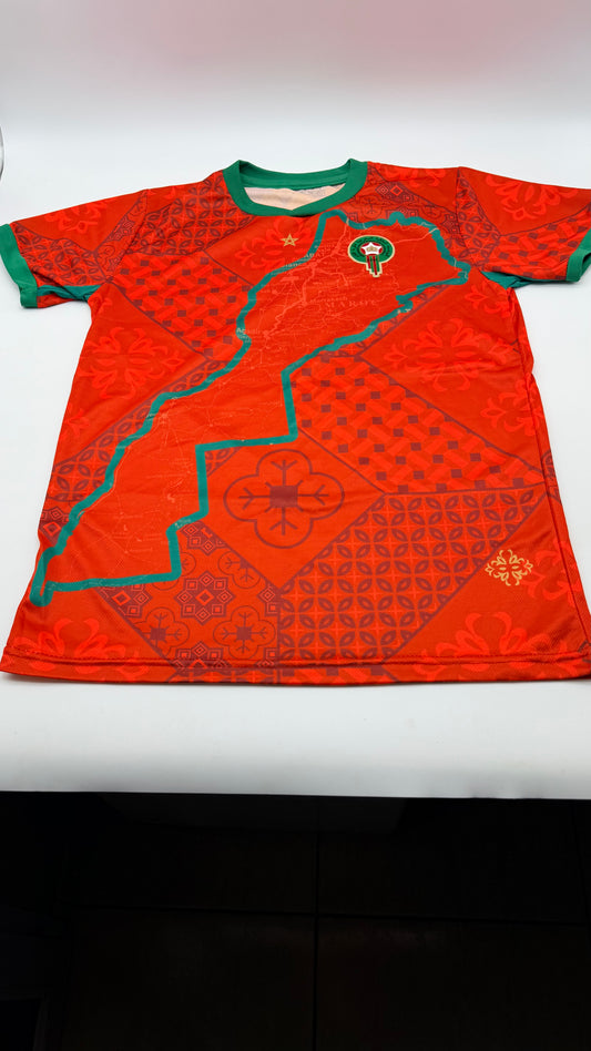 Maillot du Maroc rouge taille L ( taille petit (S) )